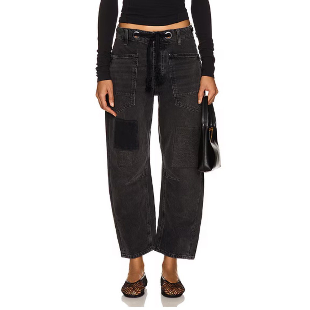 Free People We The Free Black Moxie Barrel Jeans